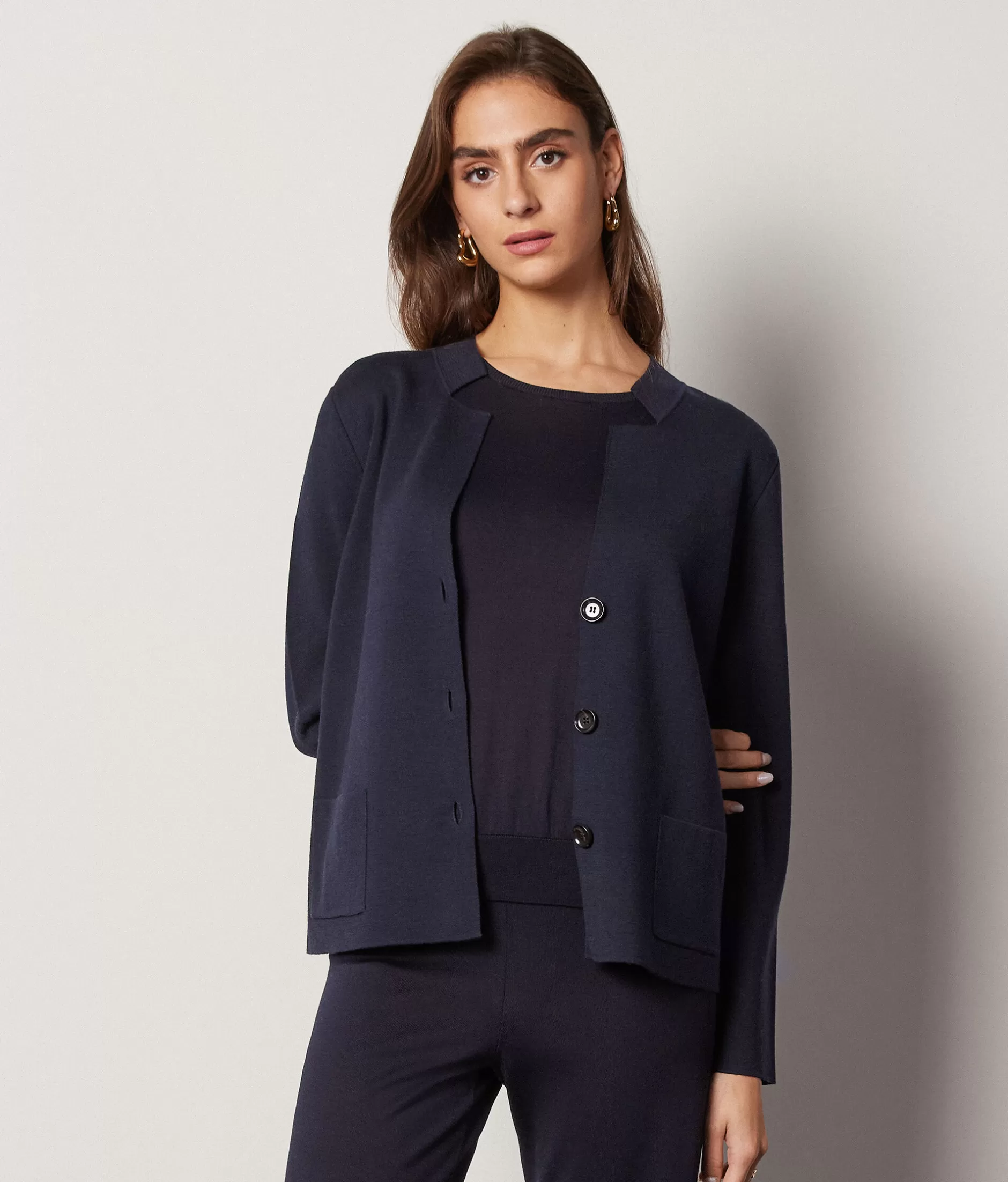 Discount Falconeri Wool Jacket blue -9400 - navy blue