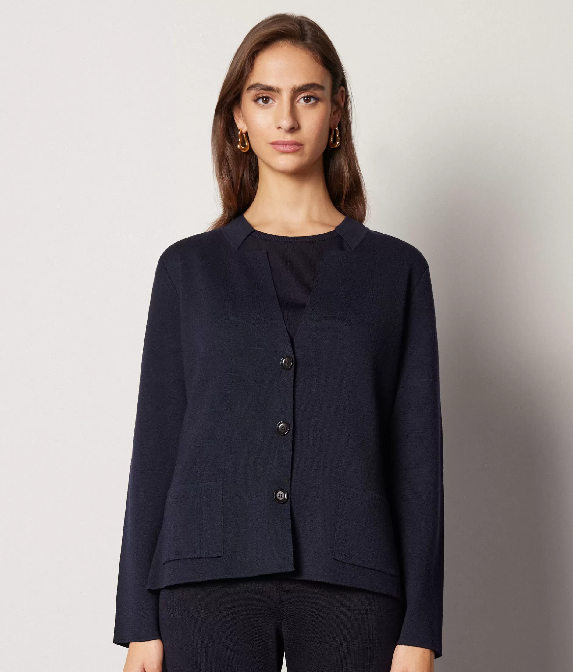 Discount Falconeri Wool Jacket blue -9400 - navy blue