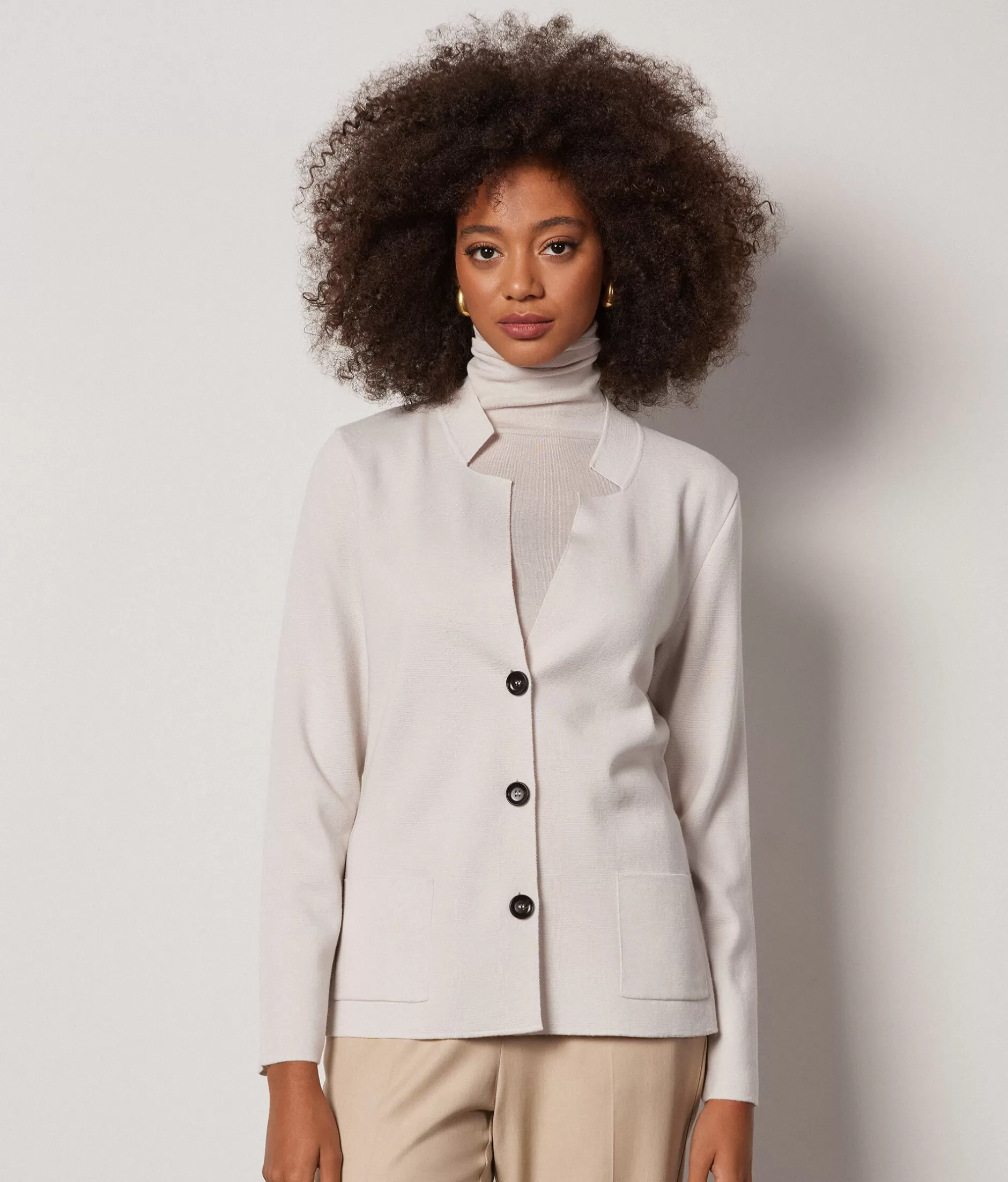 Store Falconeri Wool Jacket natural -8475 - salt