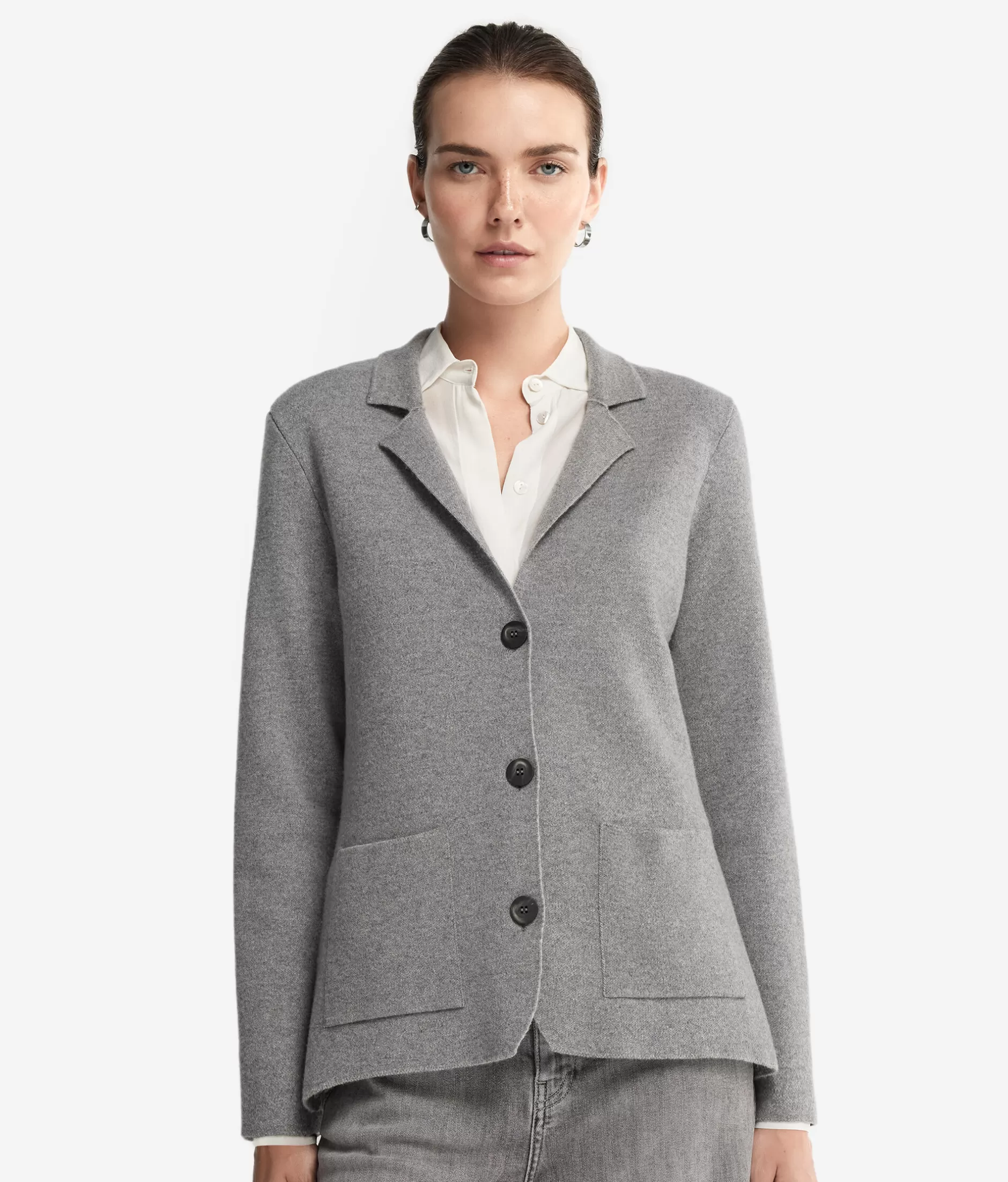 Hot Falconeri Wool Tweed Jacket grey -9077 - pearl grey